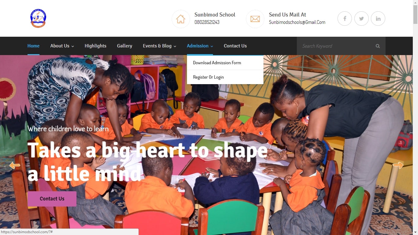 SunbimodSchool.com Screenshot